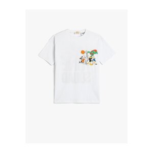 Koton Space Jam T-Shirt Licensed Back Printed Short Sleeve Cotton