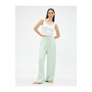 Koton Wide Leg Trousers With Pocket Tie Waist