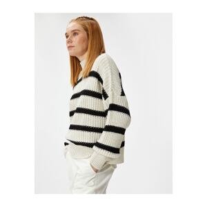 Koton pletený svetr poloviční rolák kašmír s texturou