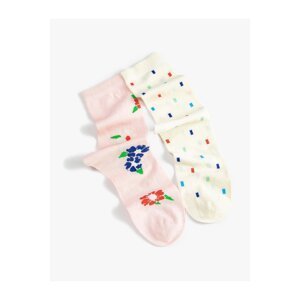 Koton Floral Set of 2 Crewneck Socks