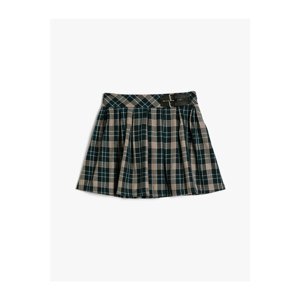 Koton Pleated Skirt with Belt Detail