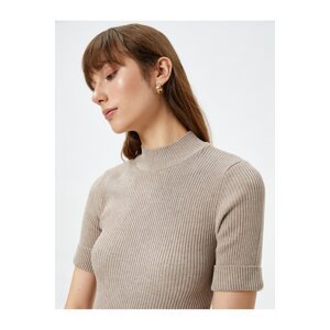 Koton Knitwear Sweater Short Sleeve Half Turtleneck Ribbed
