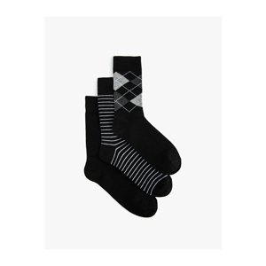 Koton Striped 3-Piece Socks Set Geometric Patterned