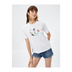 Koton Şahika Ercümen X Cotton - Marine Themed Bead Embroidered T-Shirt