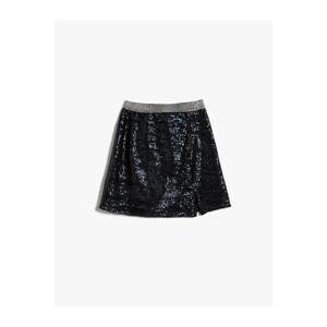 Koton Skirt Sequined Shimmer Detailed Slit