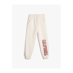 Koton Jogger Sweatpants Elastic Waist Print Detailed Pocket