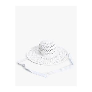 Koton Straw Hat with Belted Chin Tie Detail