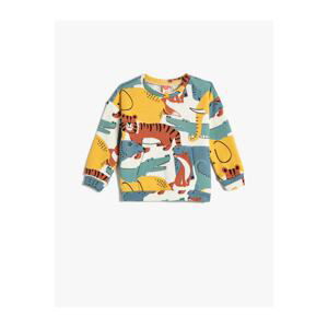 Koton Sweatshirt Animals Printed Long Sleeve Crew Neck Cotton