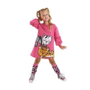 Mushi Leopard Zebra Girl's Pink Dress