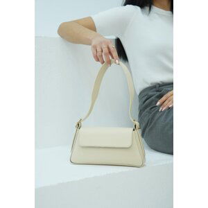 Madamra Cream Women's Simple Design Covered Shoulder Bag