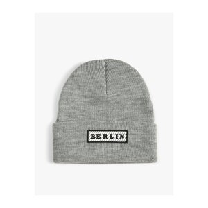 Koton Acrylic College Beanie Label with Printed Fold Detail
