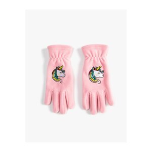 Koton Fleece Gloves Unicorn Embroidered