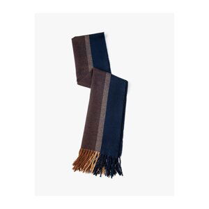 Koton Scarf Tassel Detailed Color Block Soft Textured