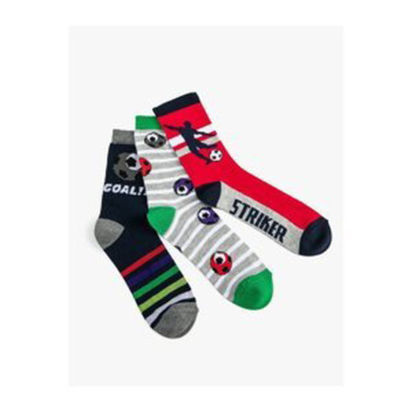 Koton Football Themed Socks Set Multicolored 3-Piece