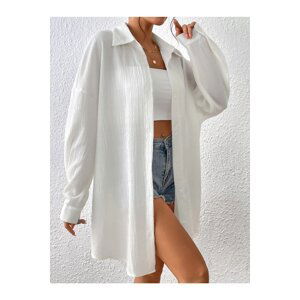 Know Women's White Oversized Long Shirt