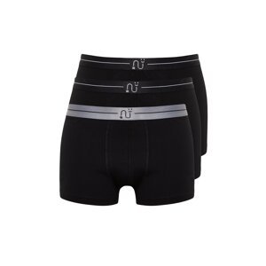 Trendyol 3-Pack Cotton Boxer with Black Pattern Elastic