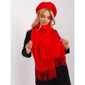 Červený široký dámský šátek