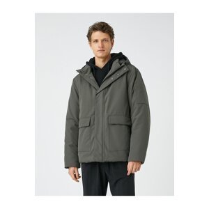 Koton Hooded Anorak Pocket Detailed Zippered Snap Buttons.