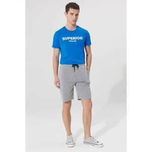 AC&Co / Altınyıldız Classics Men's Light Gray Melange Standard Fit Daily Casual Sports Knitted Shorts.