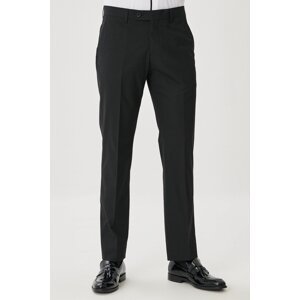 AC&Co / Altınyıldız Classics Men's Black Regular Fit Regular Cut Stretchy Classic Pants with Side Pockets