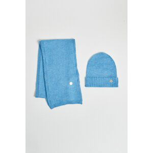 AC&Co / Altınyıldız Classics Men's Blue Scarf-Beanie Set