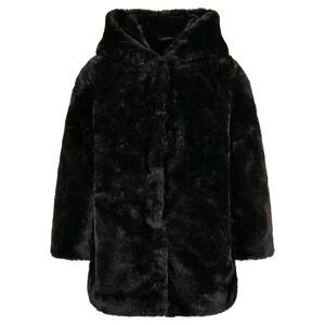 Dívčí Teddy Coat s kapucí černý