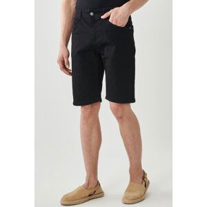 AC&Co / Altınyıldız Classics Men's Black Comfort Fit Relaxed Fit 5-Pocket Flexible Denim Jeans Shorts