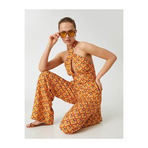 Koton Patterned Jumpsuit Halterneck