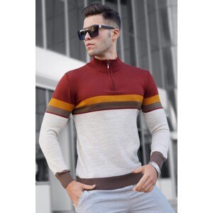 Madmext Men's Zippered Tile Sweater 5601