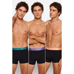 Trendyol Pack of 3 Black Text Elastic Cotton Couple Boxers