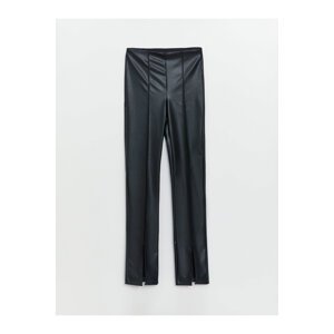 LC Waikiki Women's Skinny Fit Straight Leather Look Trousers