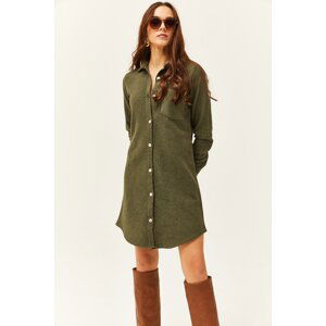 Olalook Women's Khaki Stash Shirt Dress