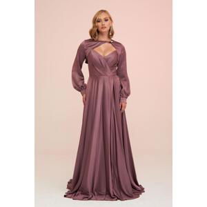 Carmen Lavender Foil Bolero Slit Long Evening Dress