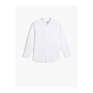 Koton Basic Shirt Classic Collar Long Sleeve Pocket Detailed Cotton