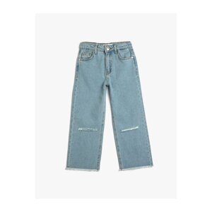 Koton Denim Trousers Straight Leg Pocket Cotton - Boyfriend Jean