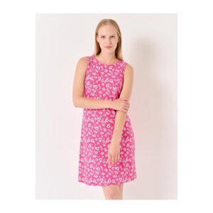 Jimmy Key Pink Crew Neck Sleeveless Floral Dress
