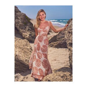 Şahika Ercümen X Koton - Sea Shell Beaded Strappy Long Dress Ecovero® Viscose
