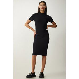 Happiness İstanbul Women's Black Crew Neck Camisole Dress