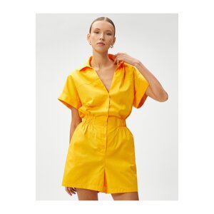 Koton Overalls with Shorts Short Sleeves Buttoned Shirt Collar
