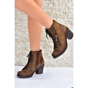 Fox Shoes Women's Mink Thick Heel Boots