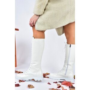 Fox Shoes Women's White Laced Daily Boots