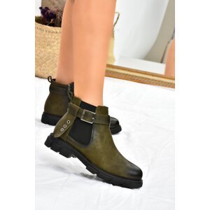 Fox Shoes Khaki Women's Low Heel Daily Boots