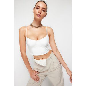 Trendyol Birdal White Crop Woven Bustier