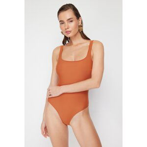 Trendyol Tile Square Neck High Leg Regular Swimsuit