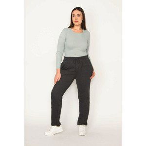 Şans Women's Plus Size Smoked Smokey Tracksuit Bottoms with Side Pockets