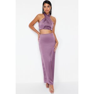 Trendyol Purple Satin Maxi Length Skirt