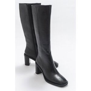 LuviShoes Meet Black Skin Printed Women's Boots