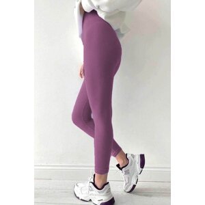 Madmext Lilac High Waist Women's Ribbed Leggings