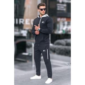 Madmext Men's Black Zippered Hooded Tracksuit 6843