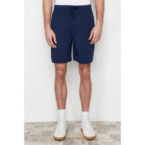 Trendyol Navy Regular Fit Paper Touch Shorts Bermuda